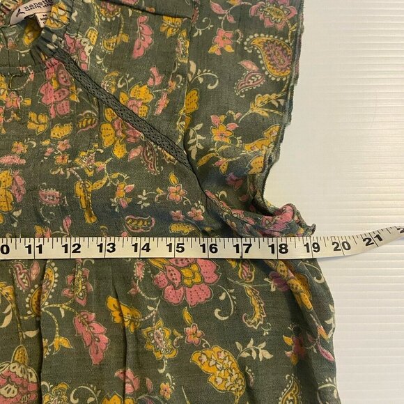Nanette Lepore Flutter Sleeve Blouse Green Paisley & Floral Print Cottage Size M - Picture 8 of 9